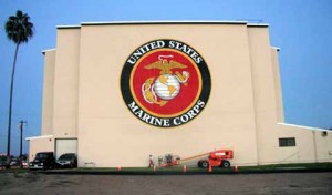 Huge Marine corps sign at Miramar base