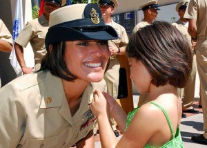 Woman and a girl at Naval Medical Center San Diego