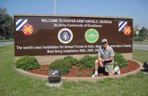 Main entrance sign at Hunter Army Airfield