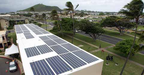Solar panels on Marine base Hawaii