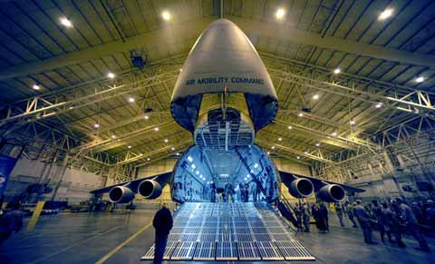 Transport plane arrives at Dover Air Force Base 