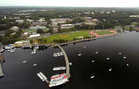 US Coast Guard Academy view from sky 