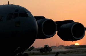 Sunset and airbus at Robins Air Force Base