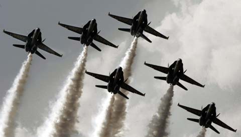 Navy Blue Angels fly over NAS tlanta