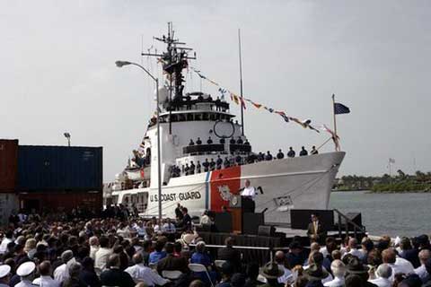USCG boat at Integrated Support Command Cleveland