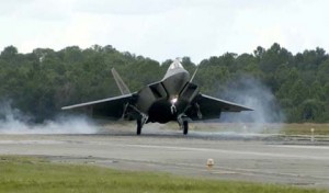 Plane lands at Tyndall Air Force Base