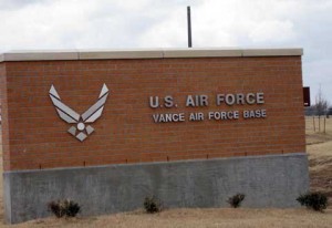 Sign of Vance Air Force Base