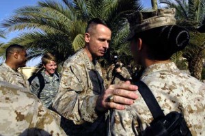 encouragement by manager at Camp Fallujah