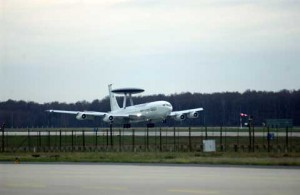 Plane lands on Geilenkirchen Air Base Plane