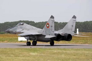 F15 lands at Graf Ignatievo Air Base