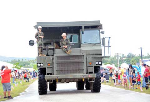 Military machine at one of the Joint Region Marianas