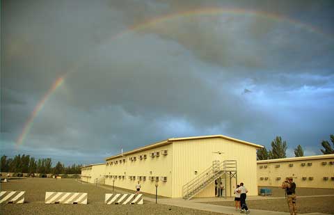 Rainbow appears at Manas Air Base