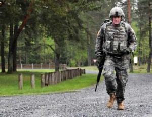 soldier after long walk near USAG Bamberg