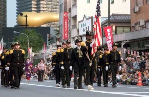 Sailors walking at city near Commander Fleet Activities Yokosuka