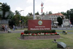 Sign of Wiesbaden Army Airfield