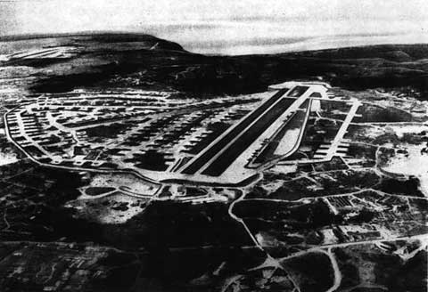 Historucal Areal view of Yontan Airfield 