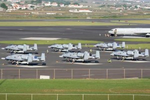 Many planes at Lajes Field